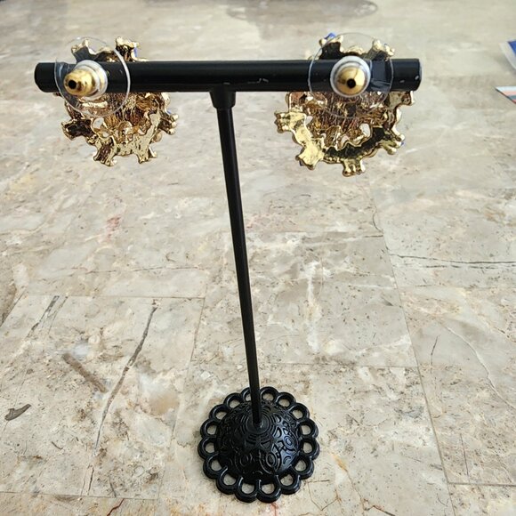 Stony Multi-Colored Button Earrings - Picture 6 of 6